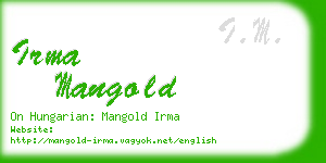 irma mangold business card